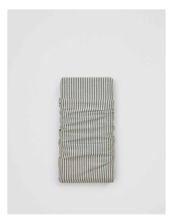 Brae Australian Cotton Stripe King Fitted Sheet in Dark Olive image 1
