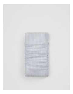 Brae Australian Cotton Stripe King Fitted Sheet in Ciel Blue