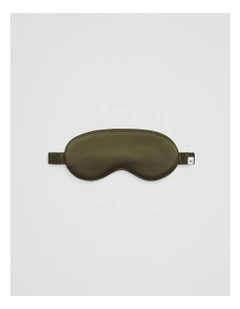 Silk Eye Mask in Dark Olive