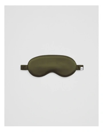 Silk Eye Mask in Dark Olive