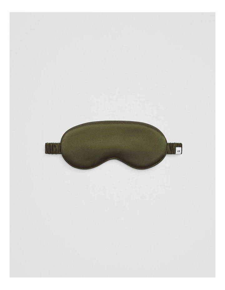 Silk Eye Mask in Dark Olive image 1