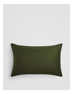 Silk Linen Pillowcase in Dark Olive