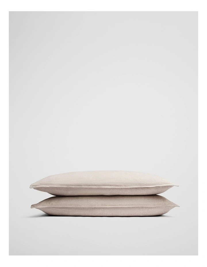 Skye Organically Grown Linen Standard Pillowcase Pair in Natural image 1