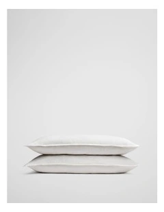Skye Organically Grown Linen Standard Pillowcase Pair in Snow