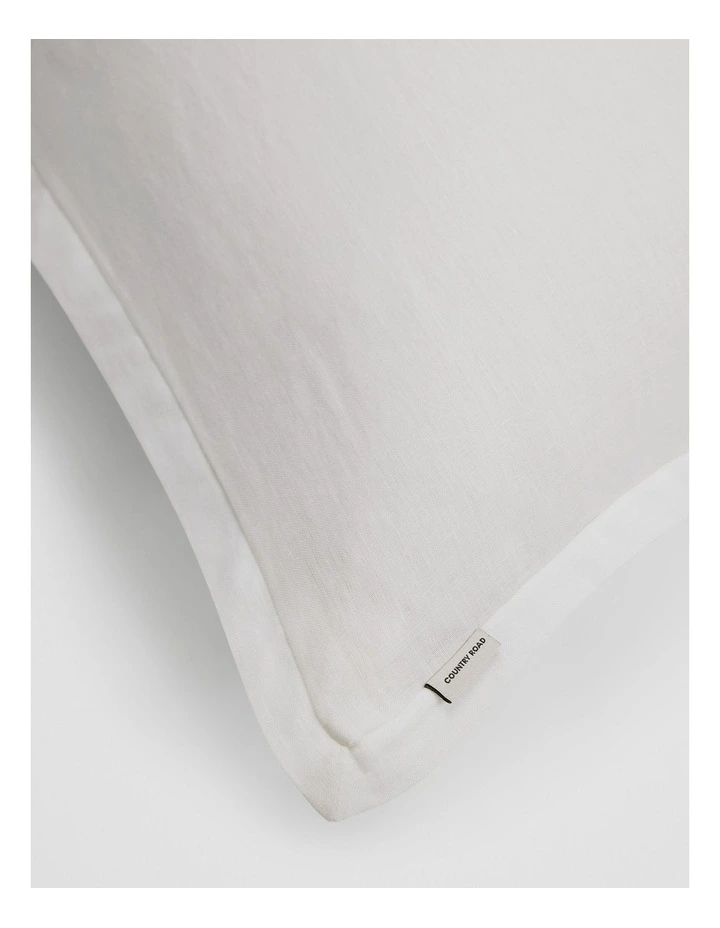 Skye Organically Grown Linen European Pillowcase in Snow image 2