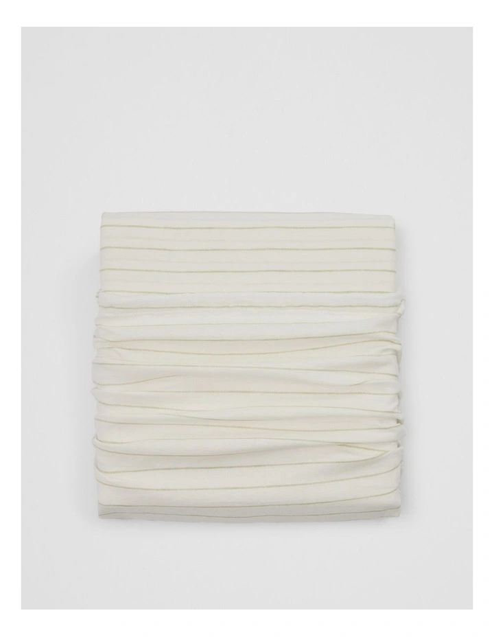 Skye Organically Grown Linen Queen Quilt Cover in Leek Green Stripe image 1