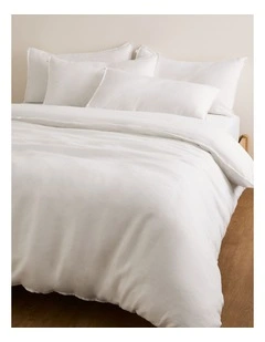 Skye Organically Grown Linen Queen Quilt Cover in Snow