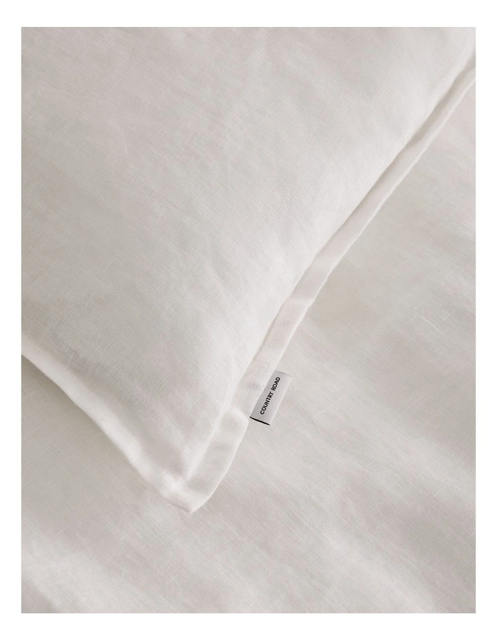 Skye Organically Grown Linen Queen Quilt Cover in Snow image 5