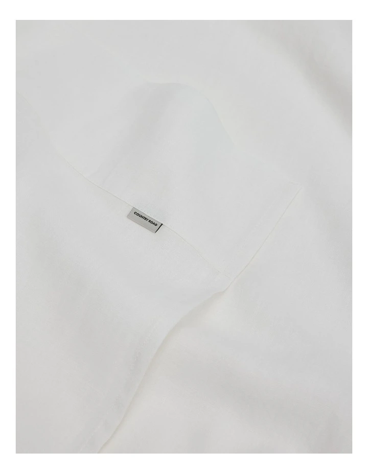 Skye Organically Grown Linen Queen Flat Sheet in Snow image 3