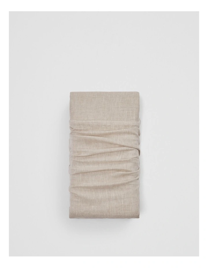 Skye Organically Grown Linen King Fitted Sheet in Natural image 1