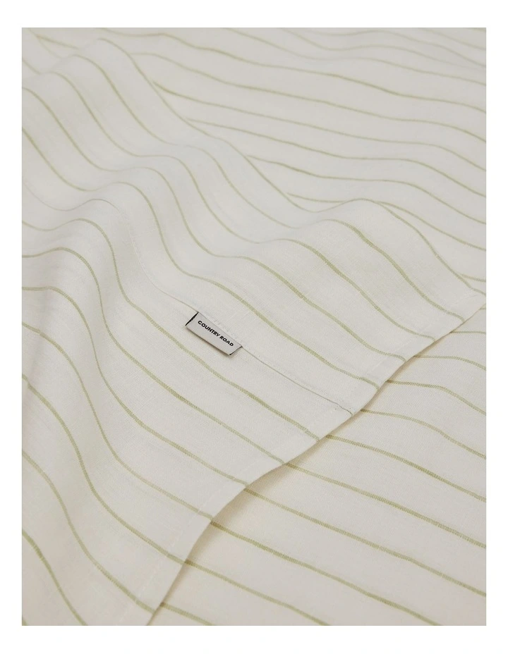 Skye Organically Grown Linen King Flat Sheet in Green image 2