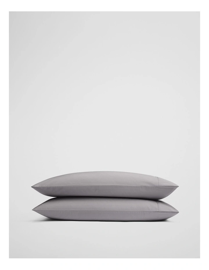 Heron Standard Pillowcase Pair in Silver image 1