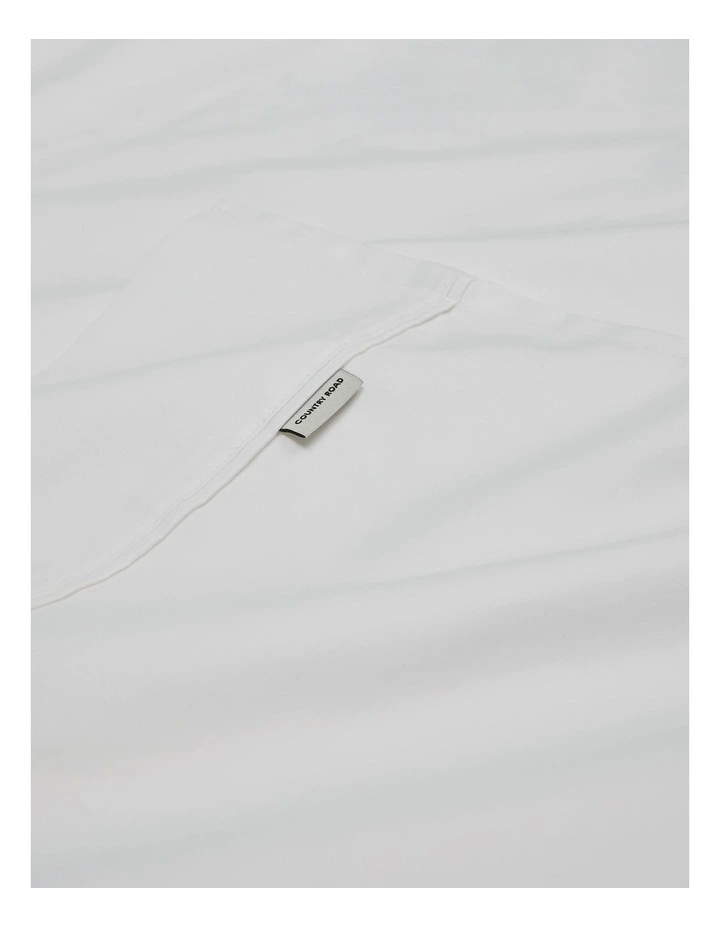 Heron Organically Grown Cotton King Flat Sheet in Snow image 2