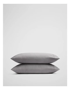 Heron Organically Grown Cotton King Pillowcase Pair in Silver