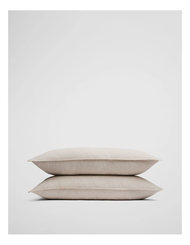 Skye Organically Grown Linen King Pillowcase Pair in Natural image 1