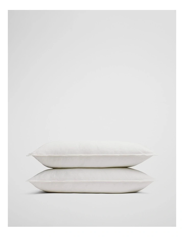 Skye Organically Grown Linen King Pillowcase Pair in Snow image 1