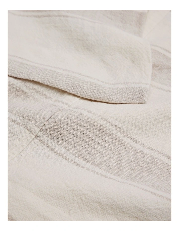 Ines Oversized Bed Cover in Natural Stripe image 3