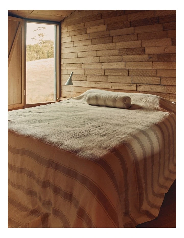Ines Oversized Bed Cover in Natural Stripe image 4