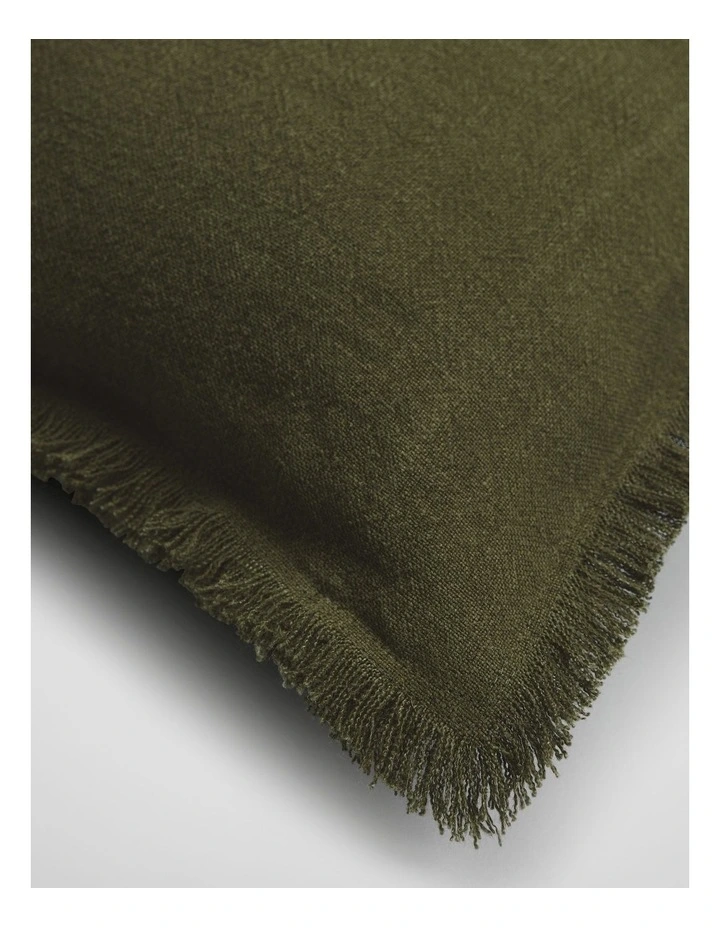 Grove Organically Grown Linen Cushion 35x60 in Dark Olive image 2