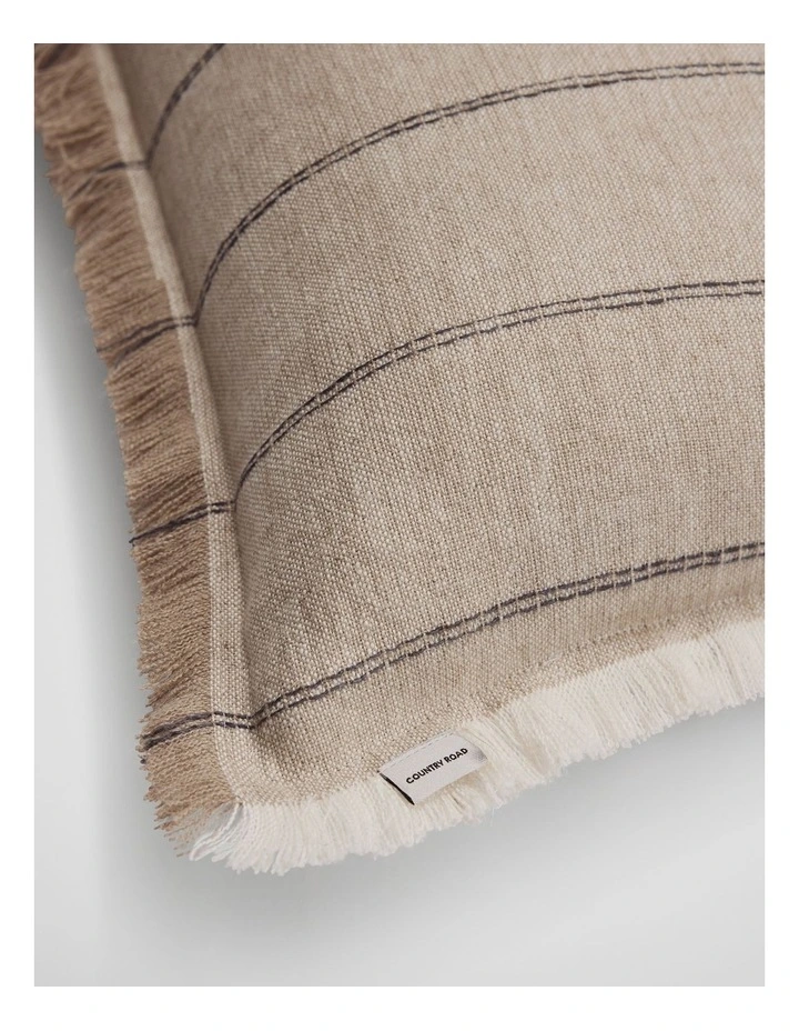 Grove Organically Grown Linen Cushion 35x60 in Natural Stripe image 2