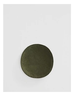 Camille Round Cushion 40x40x6 in Dark Olive