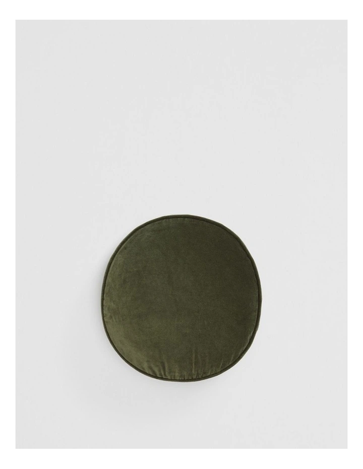 Camille Round Cushion 40x40x6 in Dark Olive image 1