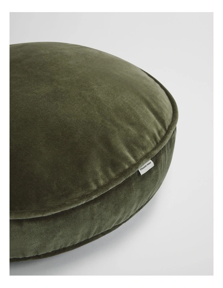 Camille Round Cushion 40x40x6 in Dark Olive image 2