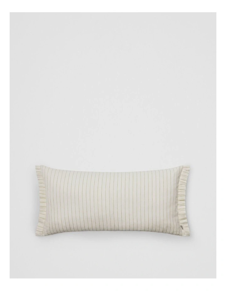 Skye Organically Grown Linen Pleat 40x80 Cushion in Leek Green image 1