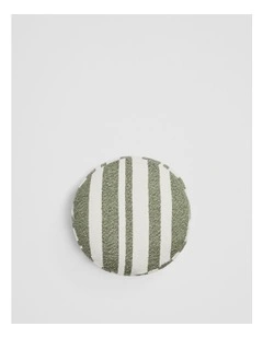 Margo Organically Grown Cotton 40x40x6 Round Cushion in Dark Olive