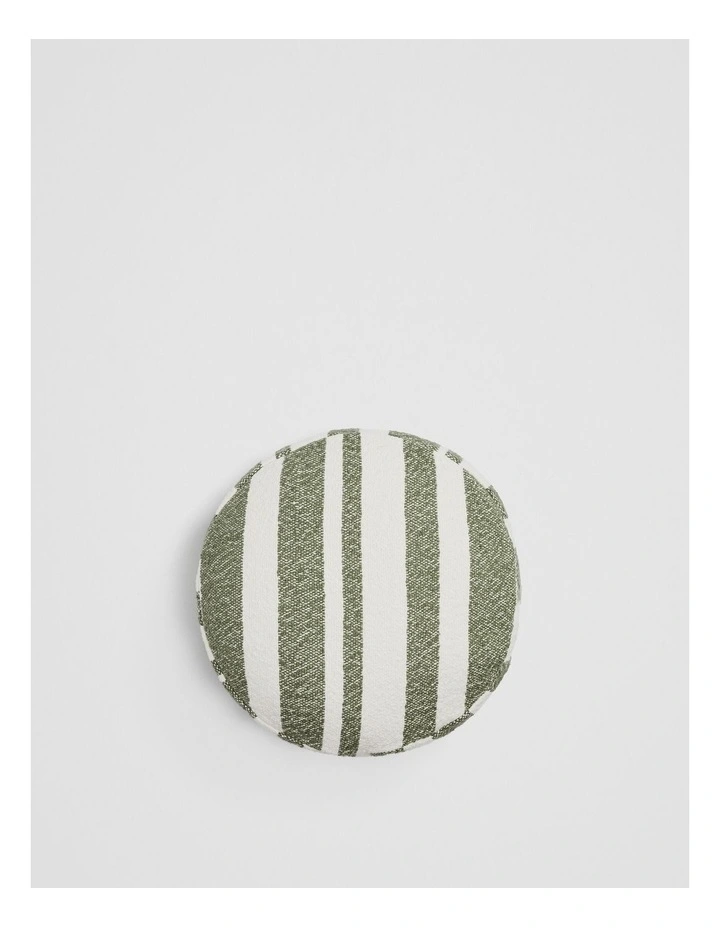 Margo Organically Grown Cotton 40x40x6 Round Cushion in Dark Olive image 1