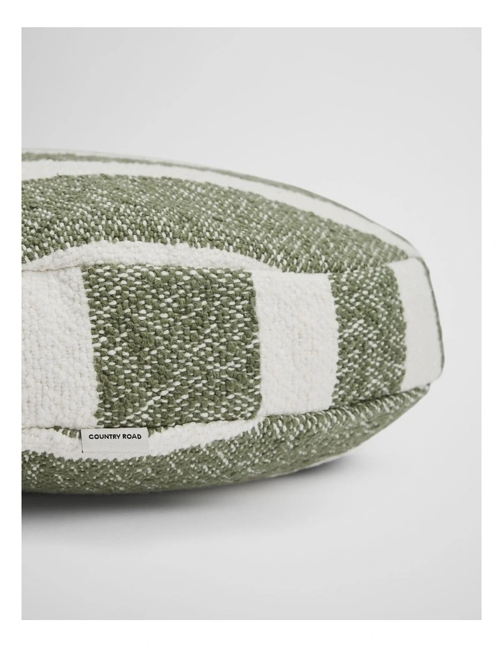 Margo Organically Grown Cotton 40x40x6 Round Cushion in Dark Olive image 2