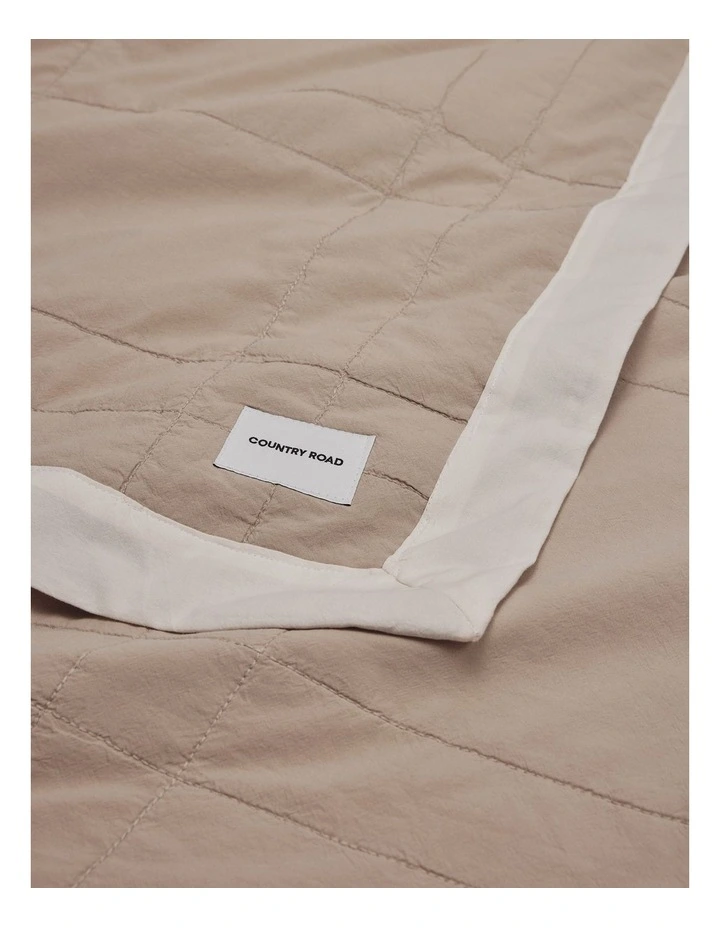 Edie Quilted Bedcover in Natural image 2