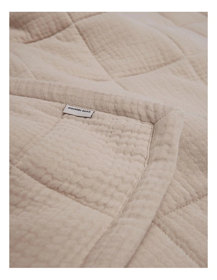 Lili Organically Grown Cotton Cot Quilt Cover in Biscuit image 2