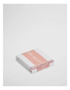 Cr Logo Verified Australian Cotton Tea Towel in Pink Clay