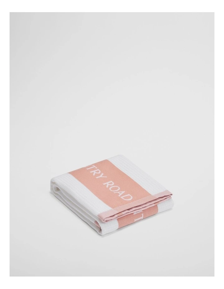 Cr Logo Verified Australian Cotton Tea Towel in Pink Clay image 1