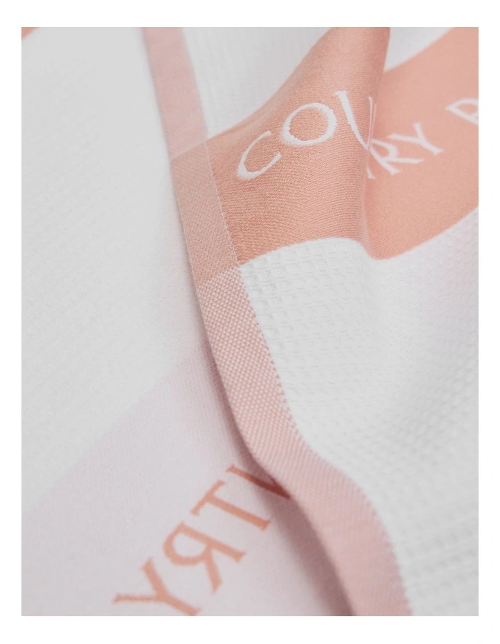 Cr Logo Verified Australian Cotton Tea Towel in Pink Clay image 2