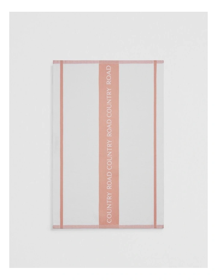 Cr Logo Verified Australian Cotton Tea Towel in Pink Clay image 3