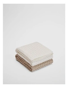 Meeka Verified Australian Cotton Tea Towel Pack Of 2 in Beige