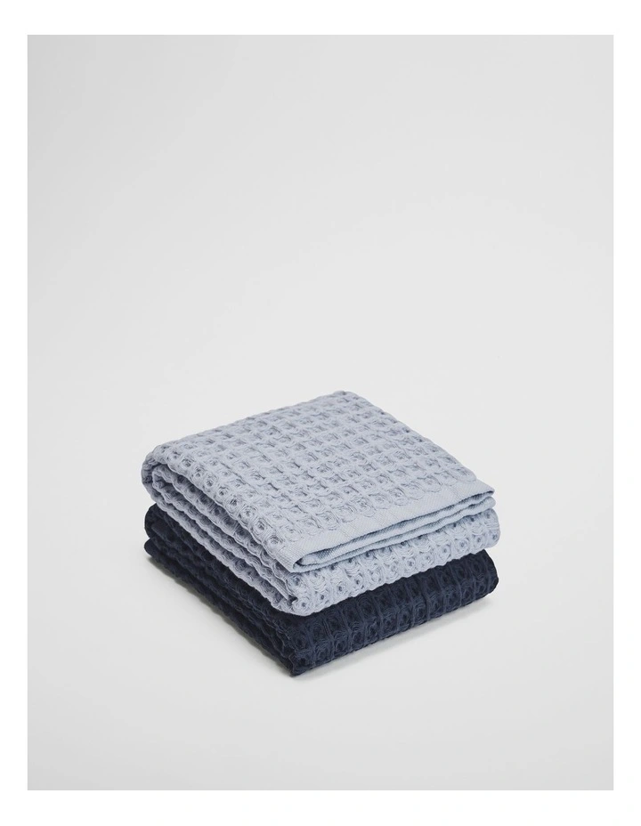 Meeka Verified Australian Cotton Tea Towel Pack Of 2 in Ciel Blue image 1