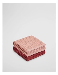Meeka Verified Australian Cotton Tea Towel Pack Of 2 in Pink Clay