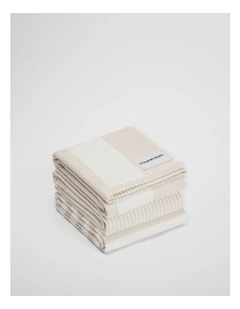 Isa Verified Australian Cotton Tea Towel Pack Of 3 in Beige