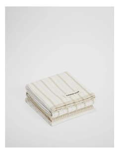 Laine Verified Australian Cotton Tea Towel Pack Of 3 in Beige