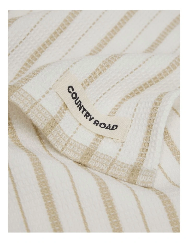 Laine Verified Australian Cotton Tea Towel Pack Of 3 in Beige image 2