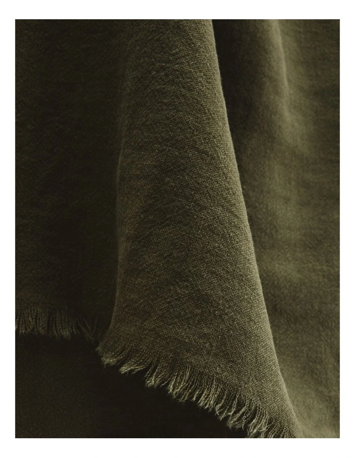 Grove Organically Grown Linen Throw in Dark Olive image 4