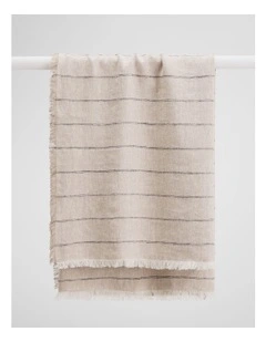 Grove Organically Grown Linen Throw in Natural Stripe