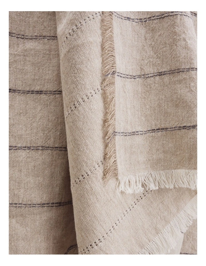 Grove Organically Grown Linen Throw in Natural Stripe image 4