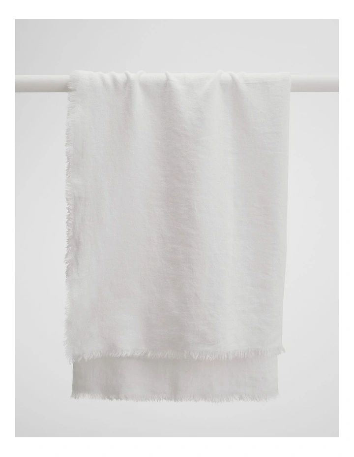 Grove Organically Grown Linen Throw in Snow image 1