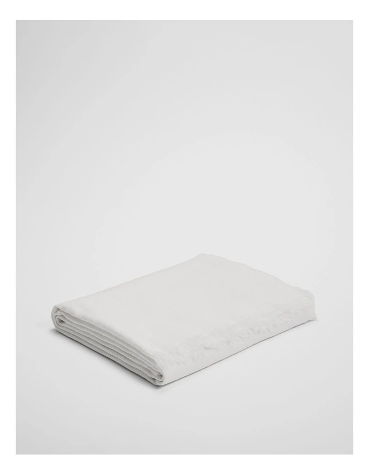 Grove Organically Grown Linen Throw in Snow image 3