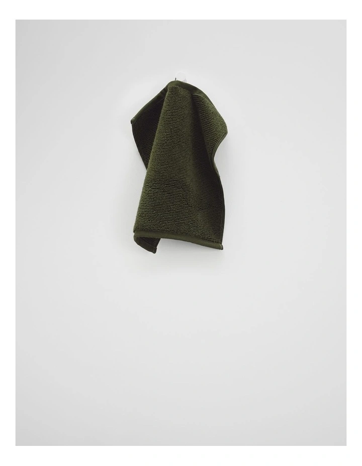 Mara Verified Australian Cotton Face Washer in Dark Olive image 1