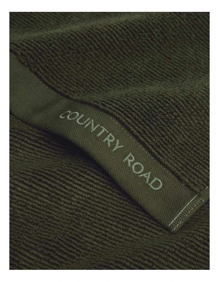 Mara Verified Australian Cotton Hand Towel in Dark Olive image 2